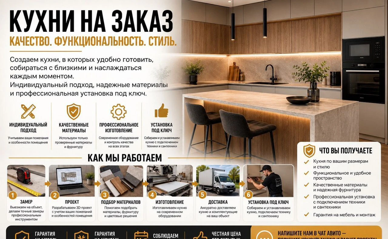 Кухни на заказ любой сложности