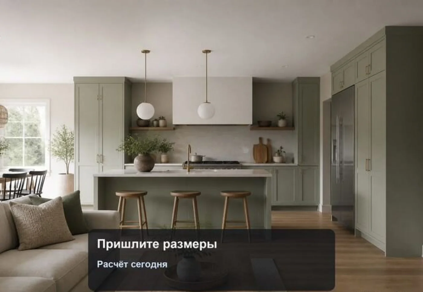 Кухня Орех на заказ под размер с островом МДФ