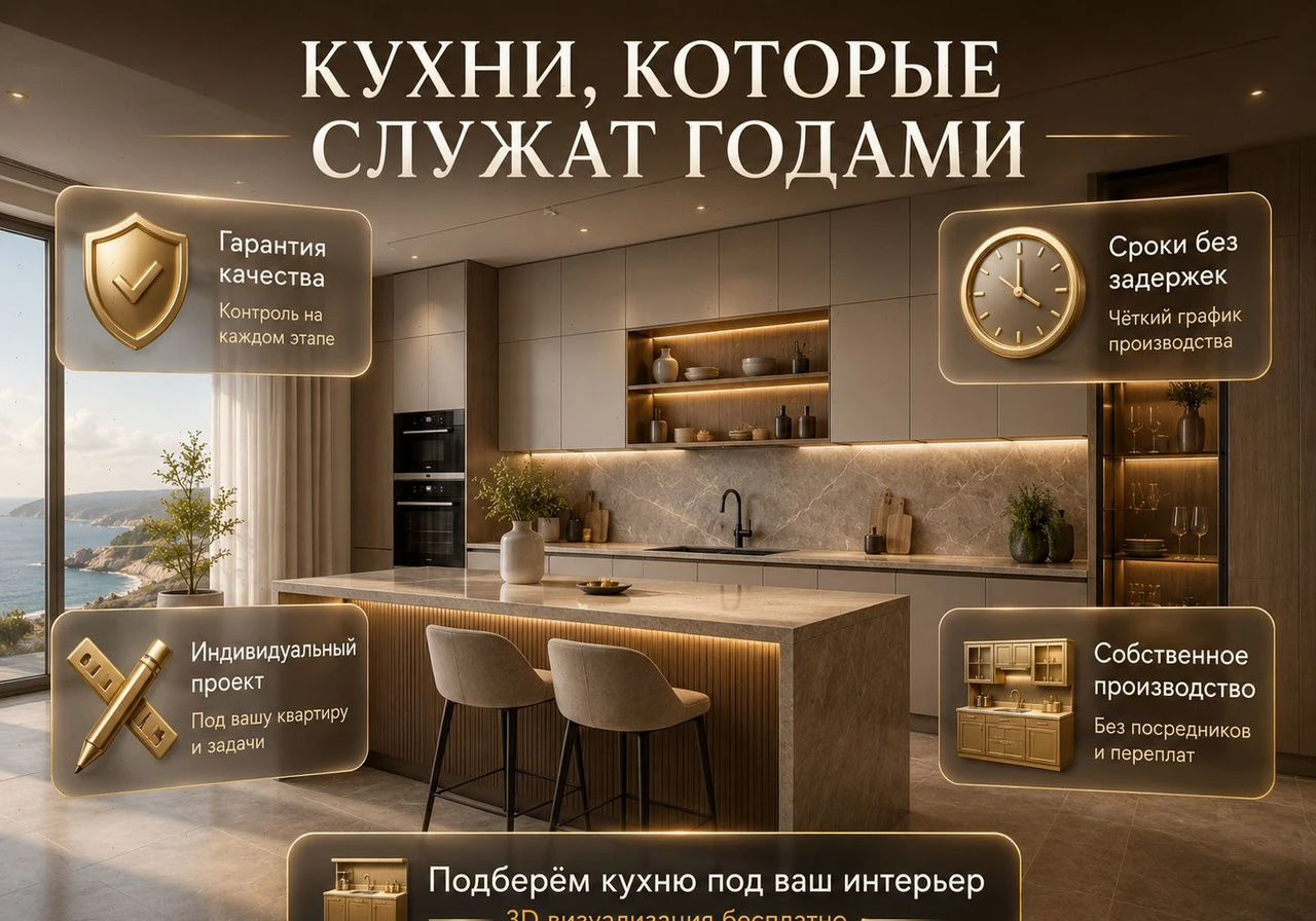 Кухня с островом и хранением